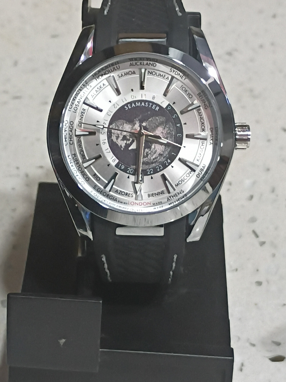 World Time Stainless Watch - Silver & Black